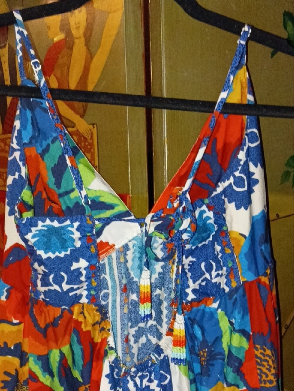 FARM Rio Vibrant Multicolor Floral Slip with Beaded Straps - Picture 7 of 7
